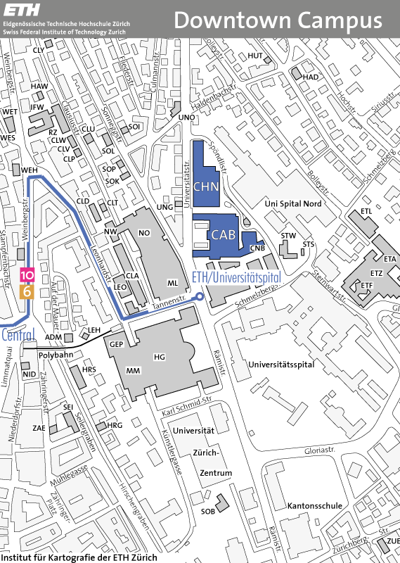 Map of ETH Downtown Campus